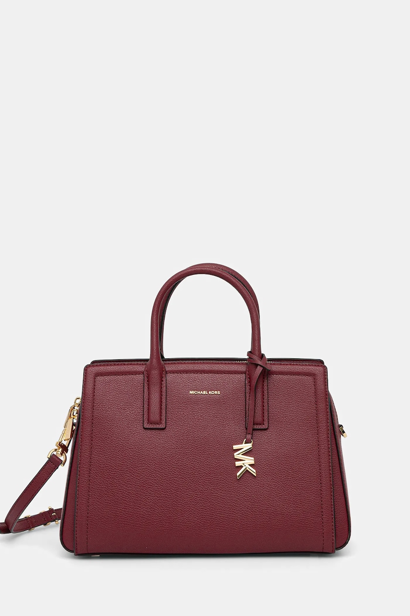 MICHAEL Michael Kors geantă de piele LAILA culoarea bordo MICHAEL Michael Kors geantă de piele LAILA culoarea bordo