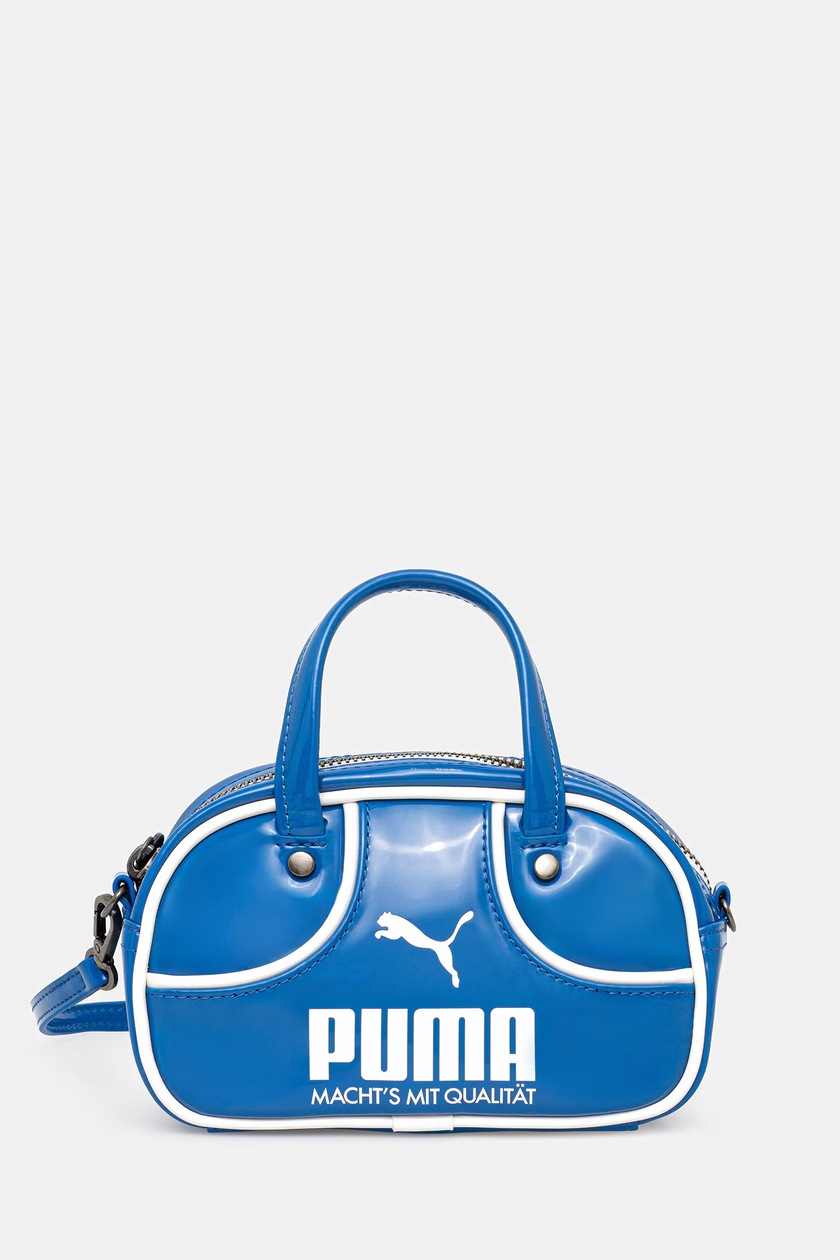バッグ 2000s BOSE bag & PUMA bag VINTAGE PUMA FAUX Leather Bowling HAND BAG PURSE OVERNIGHT GYM ZIP