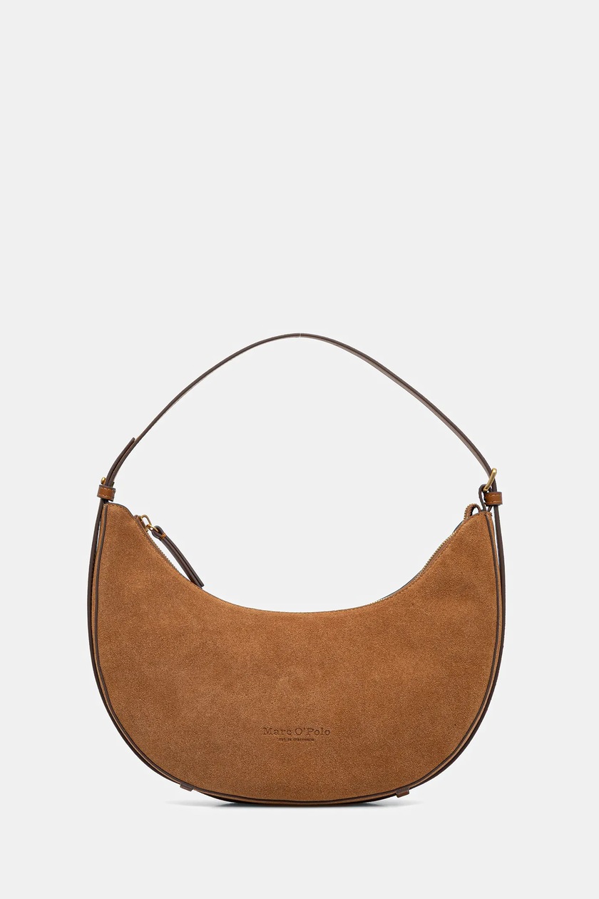 Marc O'Polo torebka zamszowa kolor brązowy 50611950701304