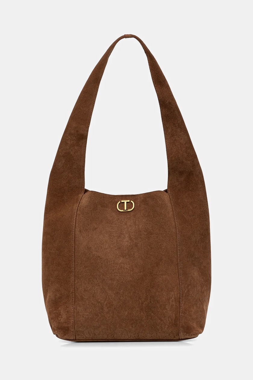 TEJ−４５ Answear Lab torebka zamszowa kolor brązowy | Answear.com