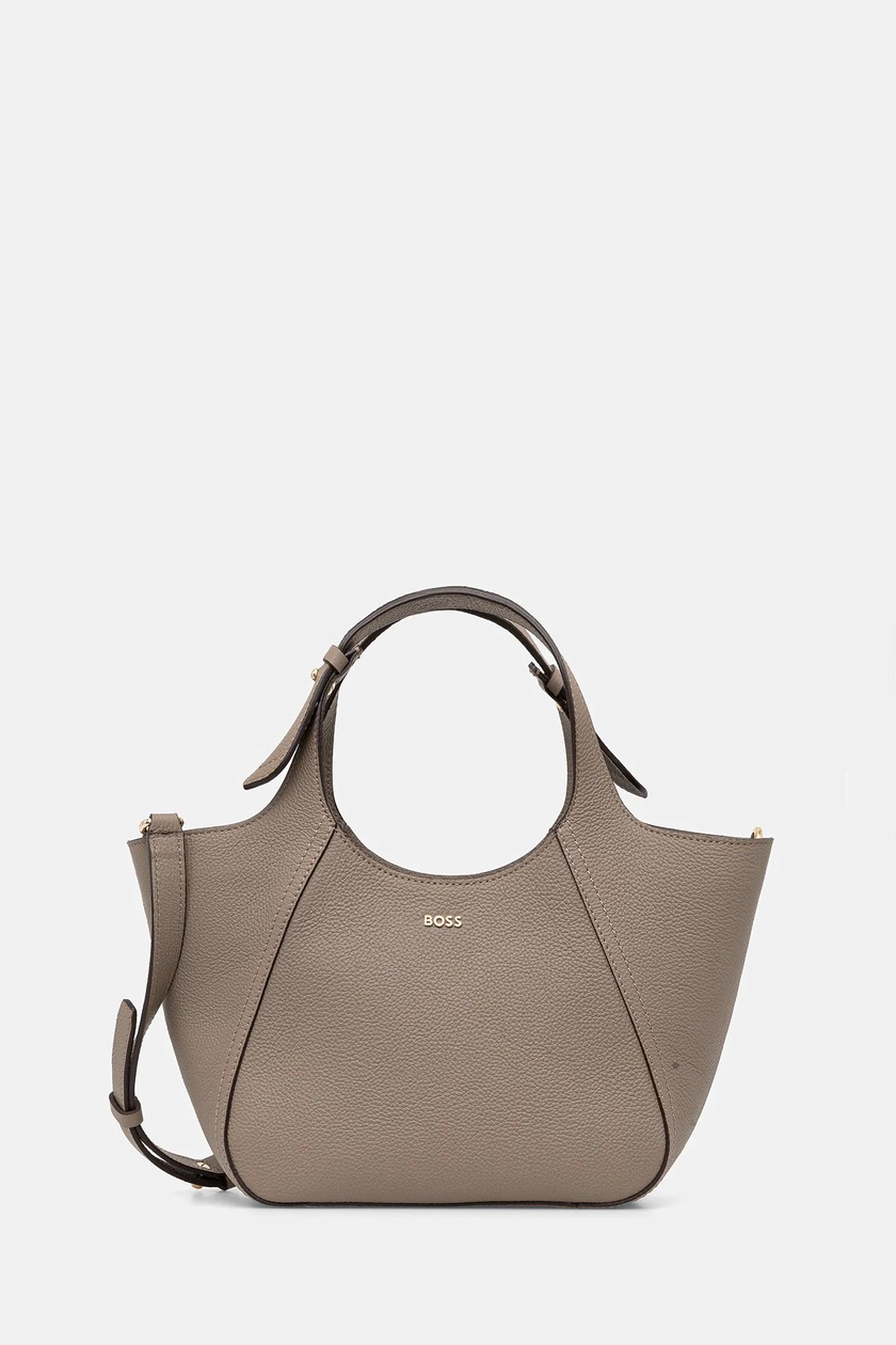 BOSS torebka zamszowa Lenah Small Tote kolor brązowy 50552118