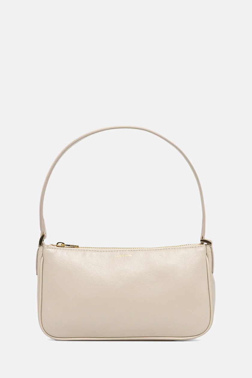 Anine Bing leather handbag mini elly beige color at PRM US