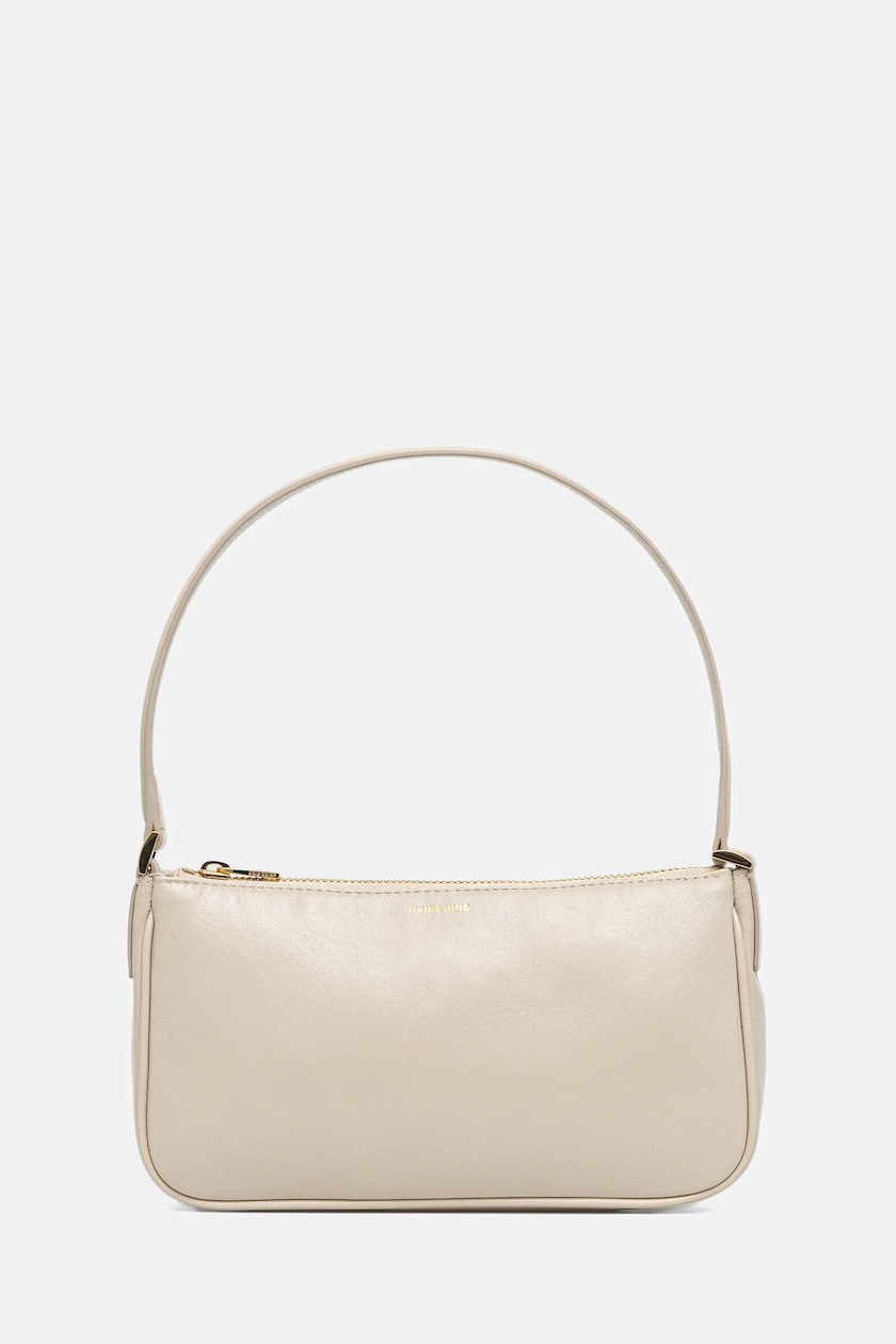 Anine Bing leather handbag mini elly beige color at PRM US