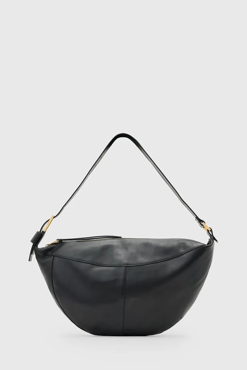 AllSaints torebka skórzana MADEA SHOULDER BAG kolor czarny