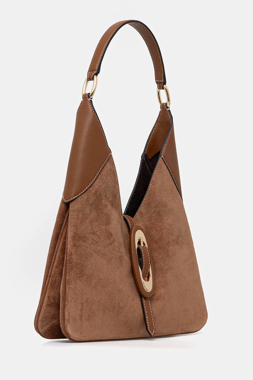 MICHAEL Michael Kors torebka zamszowa kolor brązowy MICHAEL Michael Kors torebka zamszowa kolor brązowy