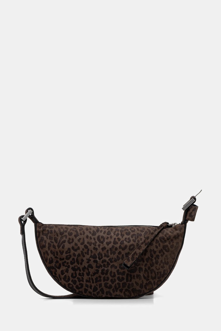 AllSaints torebka zamszowa PEREZ kolor brązowy W358XD | Answear.com