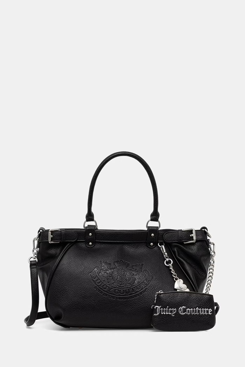 Juicy Couture geantă de mână din catifea Kimberly culoarea negru