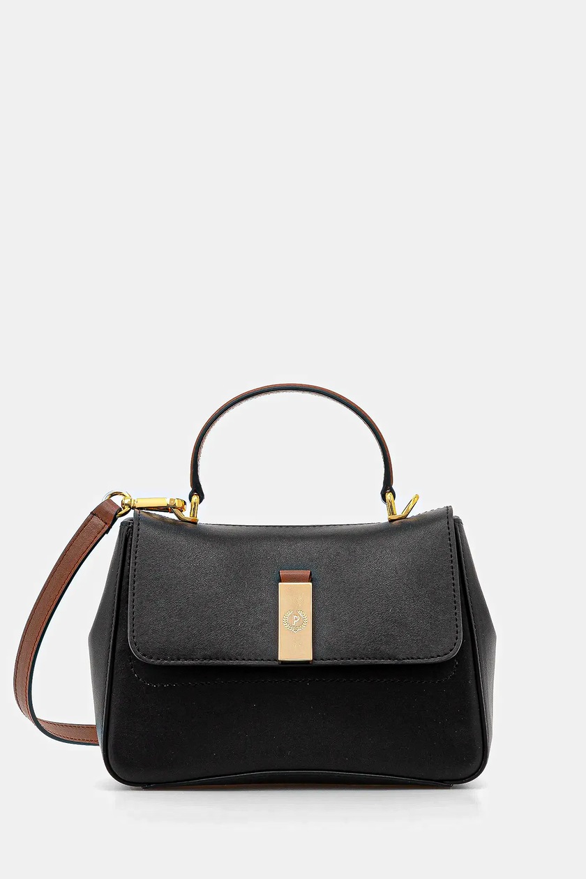 Pollini torebka skórzana kolor czarny PC4422PP0N QH1