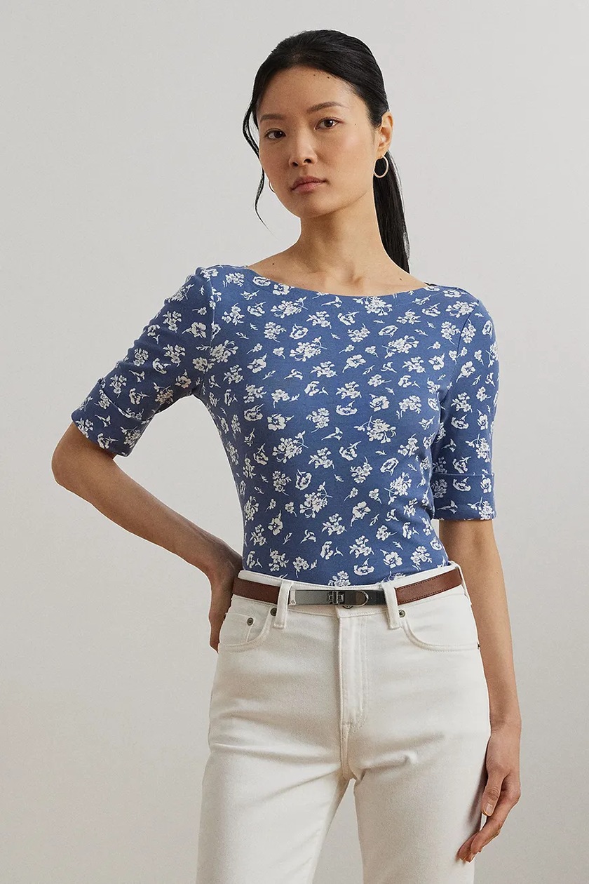 Lauren Ralph Lauren t-shirt damski kolor niebieski 200963864