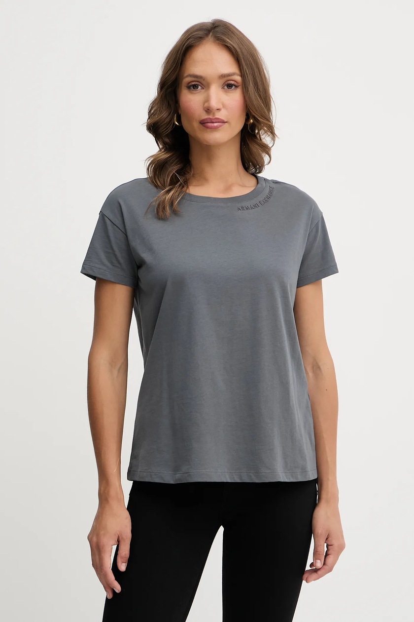 Tシャツ・カットソー RABANNE Woman T-Shirt Grey 23AJTE641CO0479 P073 Rabanne logo-print Rhinestone T-shirt | Grey | FARFETCH IN