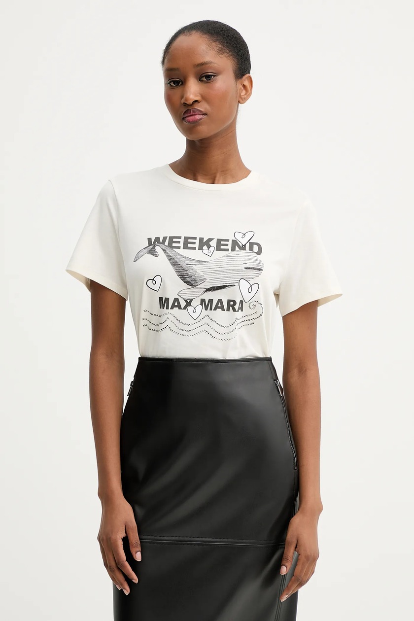 Sixth June t-shirt bawełniany damski kolor beżowy | Answear.com