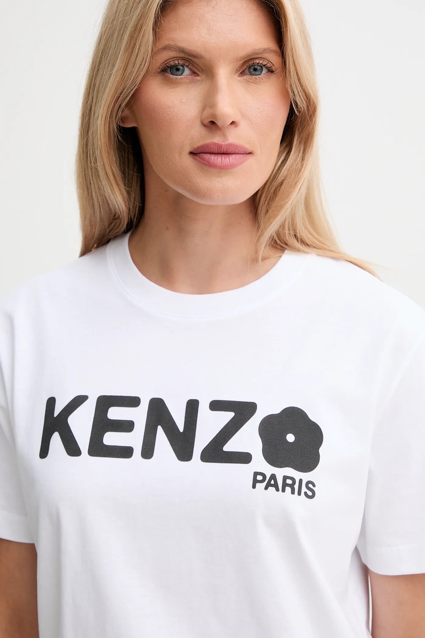 Tシャツ・カットソー KENZO Woman T-Shirt White FF52TS1574SO 01 Kenzo cotton t-shirt Pop PRM EU