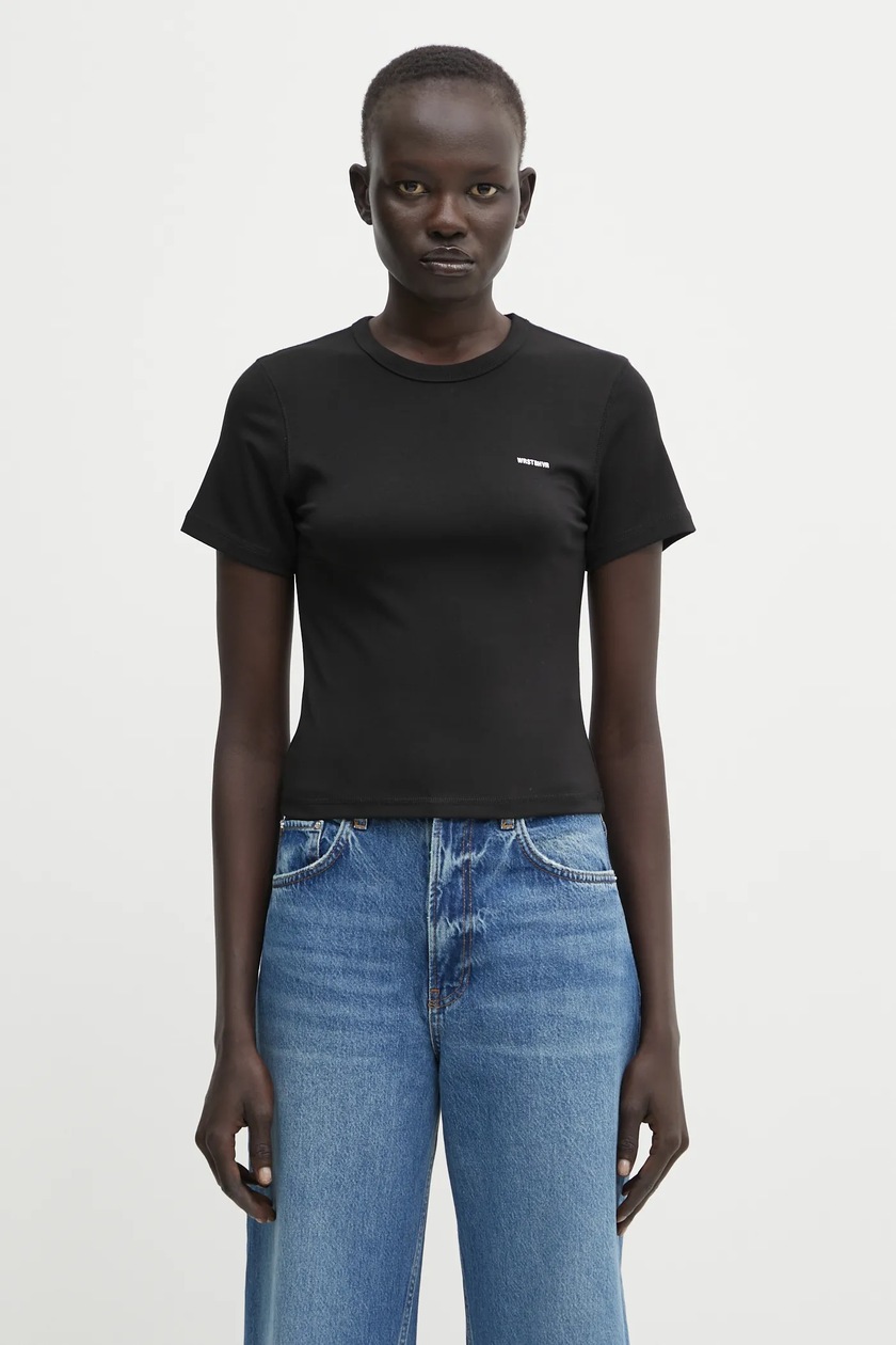 Aries cotton T-shirt Shrunken Zip Tee black color at PRM US