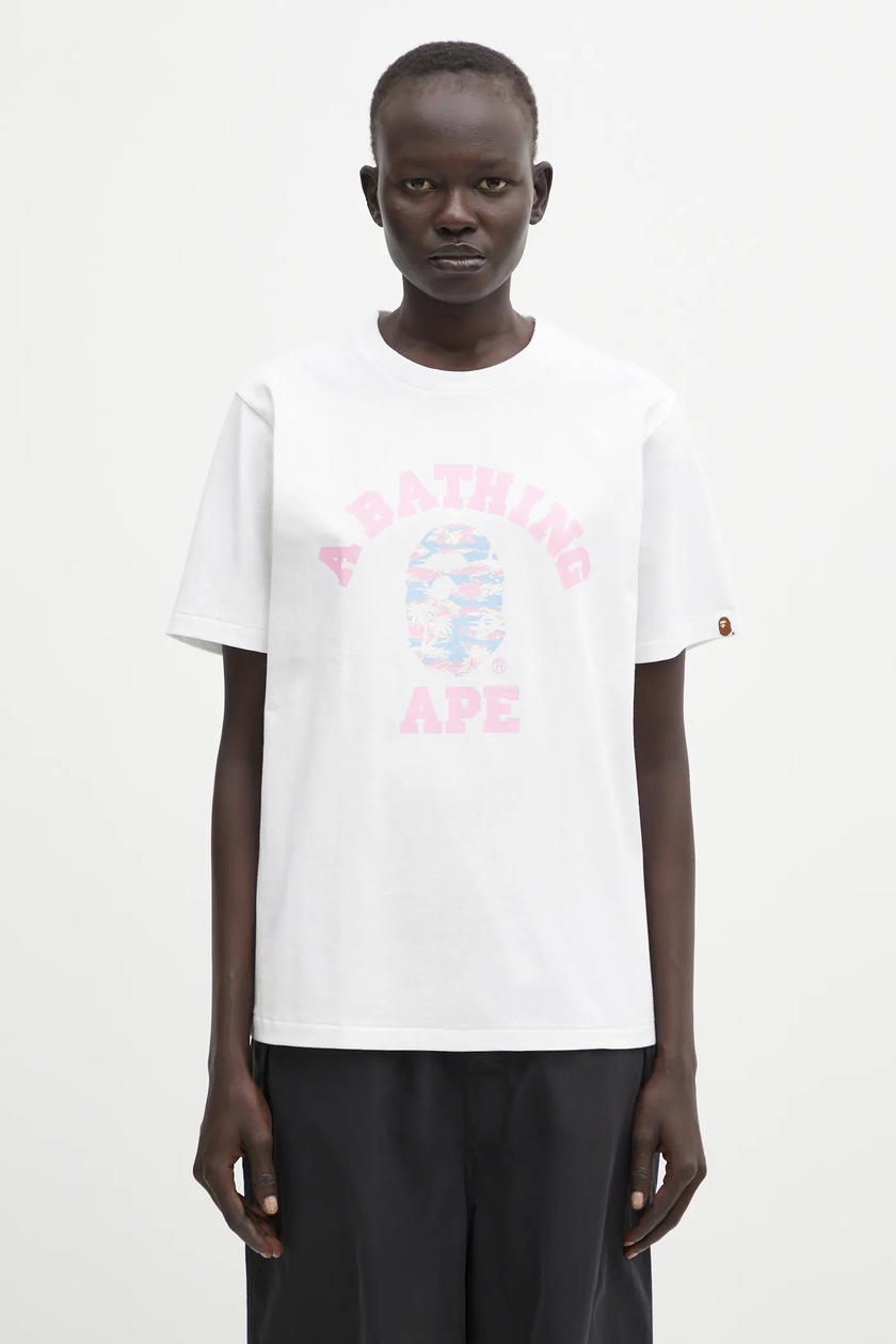 A Bathing Ape cotton t-shirt BABY LISA ON BAPE TEE women's white