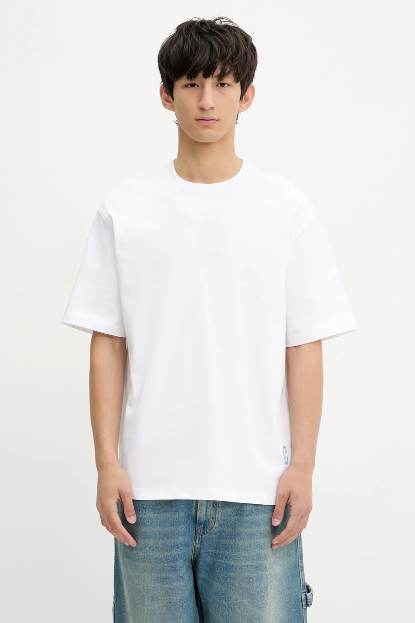 Tシャツ・カットソー FRED PERRY Men T Shirts M1600 129 White Crew Neck T-Shirt - Snow White | Men's T-Shirts | Designer T