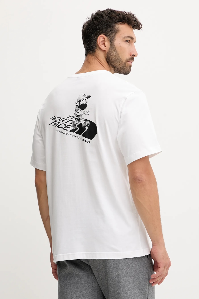 The North Face t-shirt bawełniany męski kolor biały z The North Face t-shirt bawełniany męski kolor biały z
