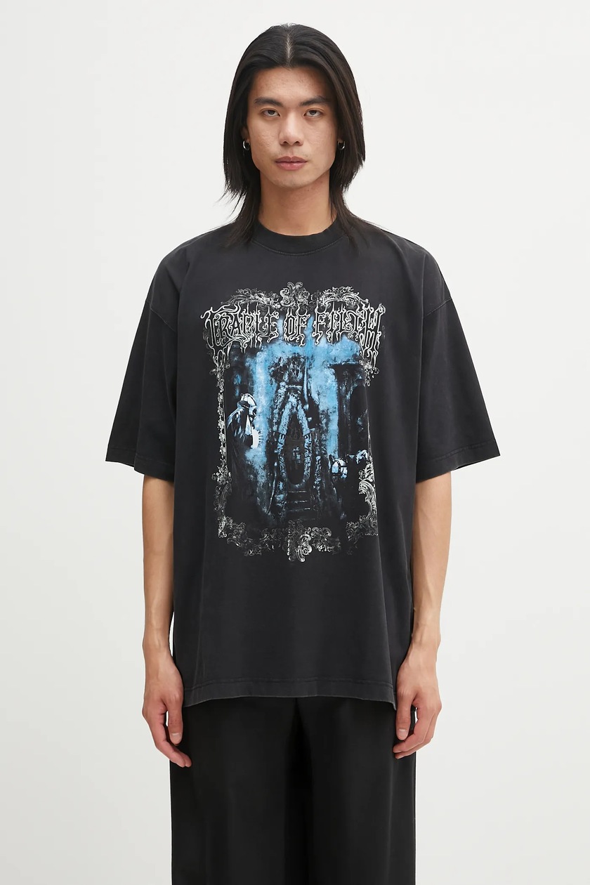 PLEASURES cotton t-shirt Neural Thermal Shirt men's black color