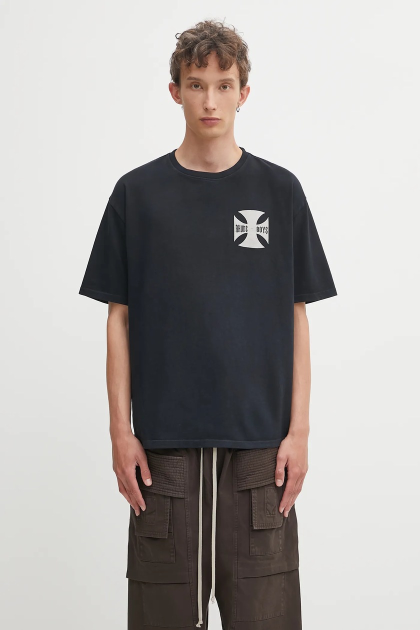 Tシャツ・カットソー RHUDE Men T-shirt Black RHPS24TT03012610 0610 AW25-TSM1F4-99X_F3_PRM.webp?v=