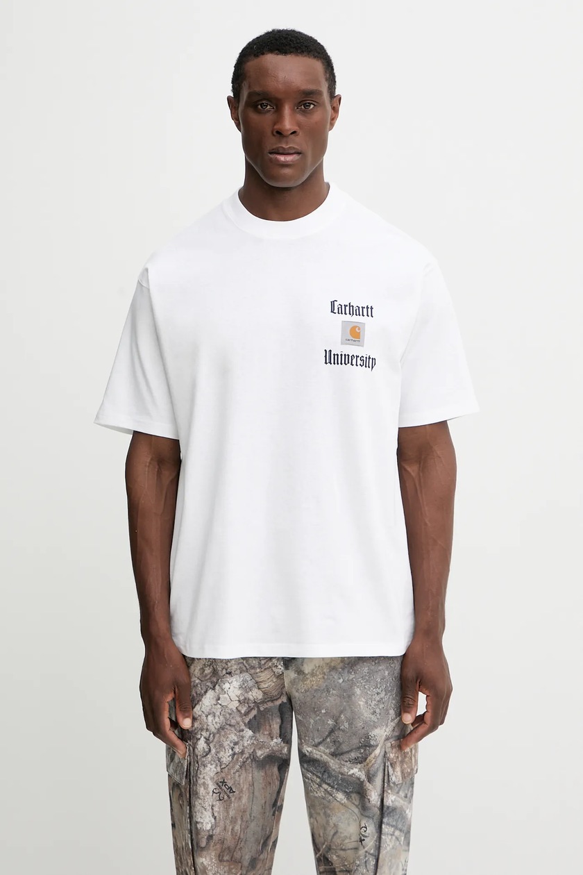 Carhartt WIP cotton t-shirt S/S Signature Script T-Shirt white