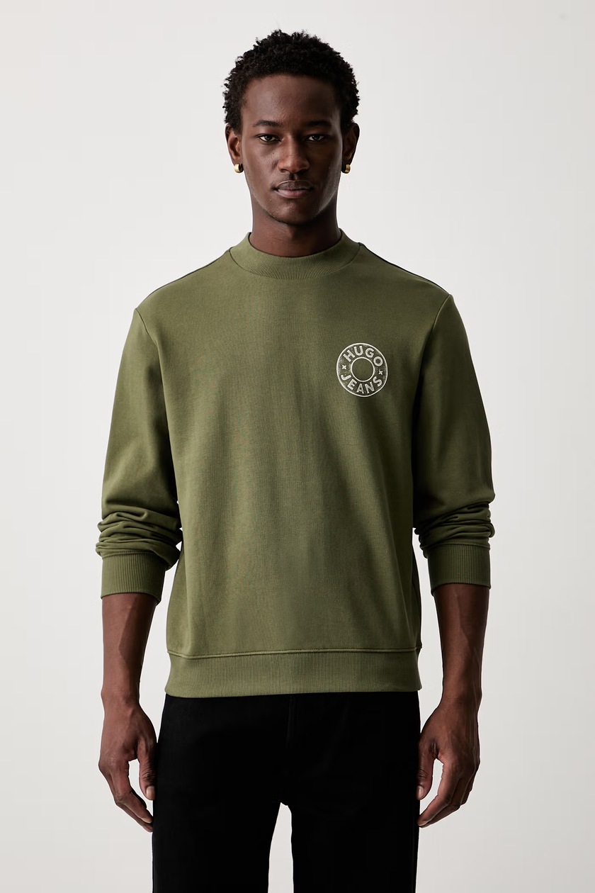 Кофта Alpha Industries Basic Hoodie мужская цвет зелёный с