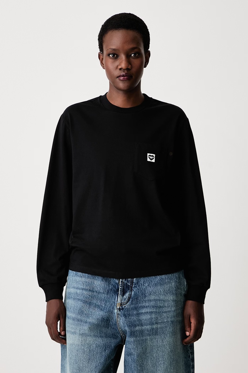 adidas Originals longsleeve shirt Off Shoulder women's black color