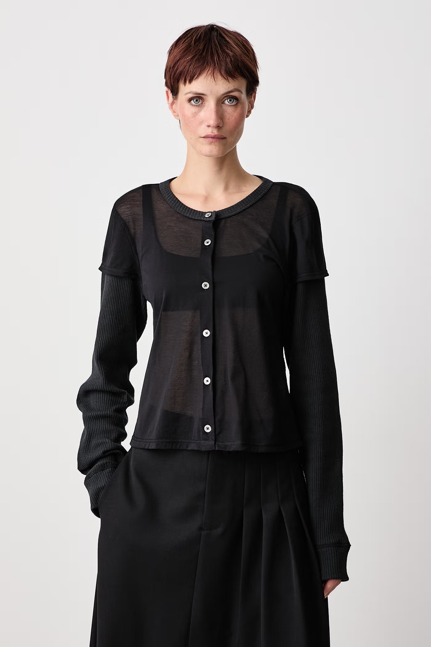 adidas Originals longsleeve shirt V-NECK LS women's black color