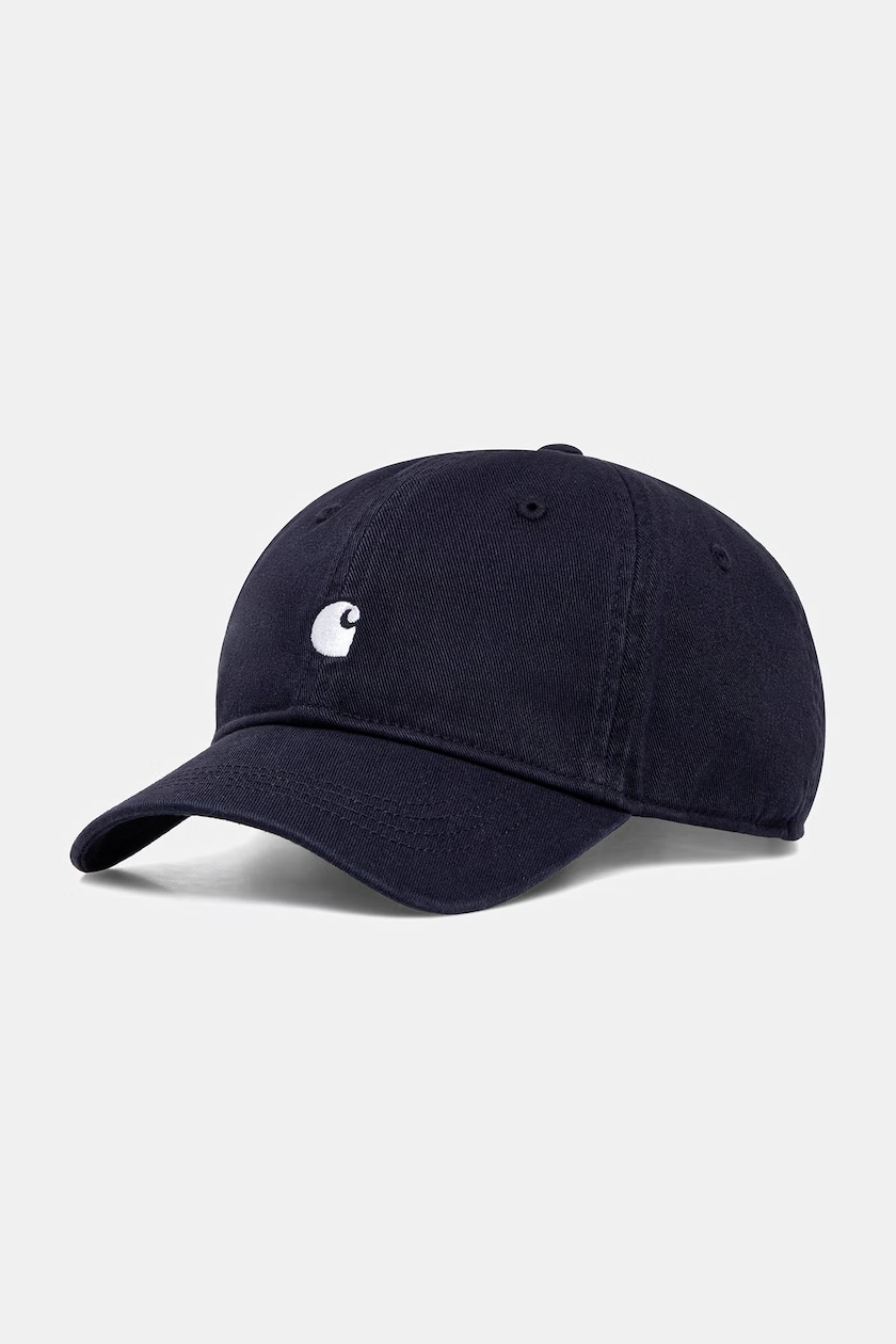 Carhartt WIP cotton baseball cap Icon Cap navy blue color with an