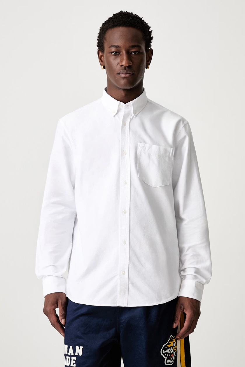 A.P.C. linen shirt chemisette bellini logo men's white color