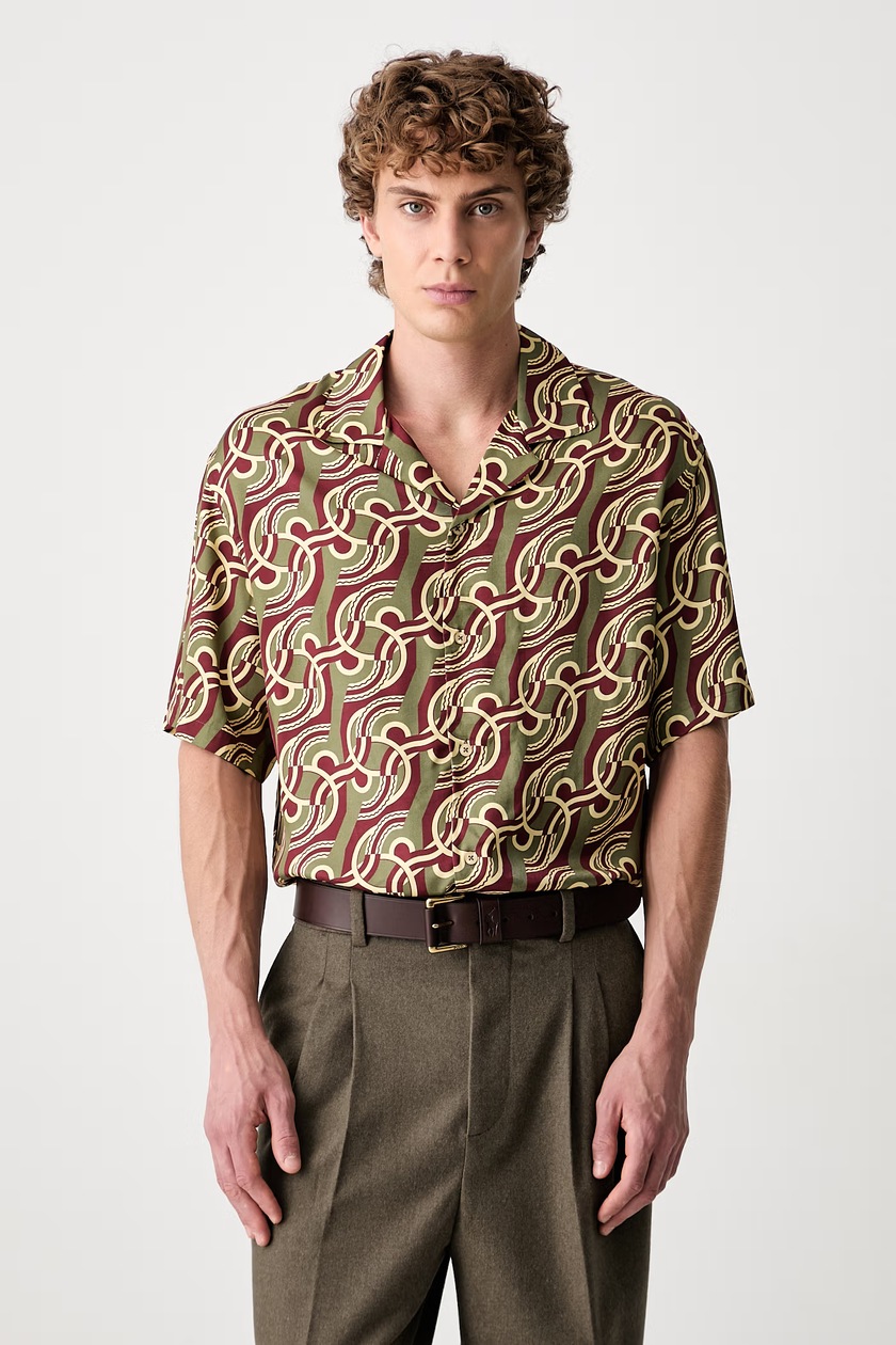 Maison Kitsuné shirt Resort green color relaxed OM00421WC5029 at