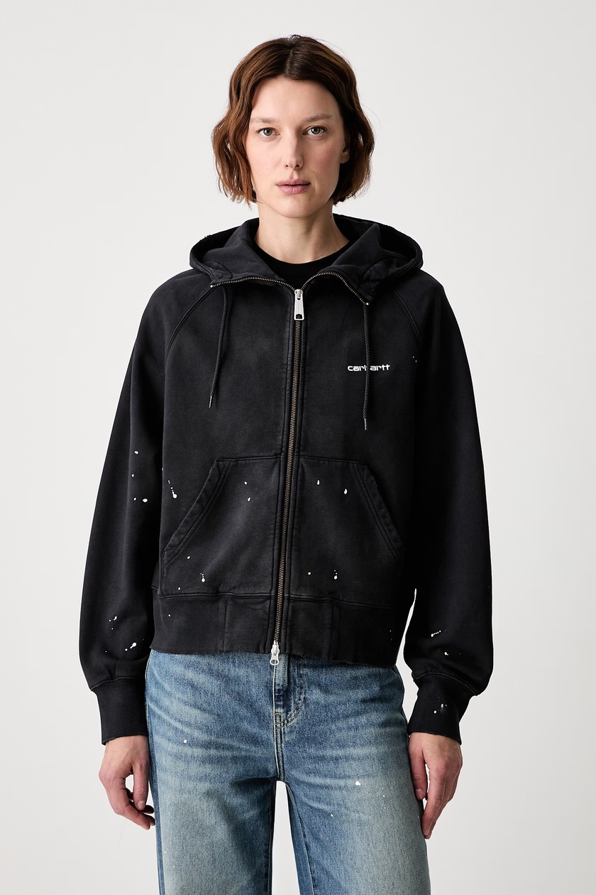 筆記具 Martine Rose SHRUNKEN ZIP UP CREW BLACK Martine Rose cotton sweatshirt Shrunken Zip Up Crew black color