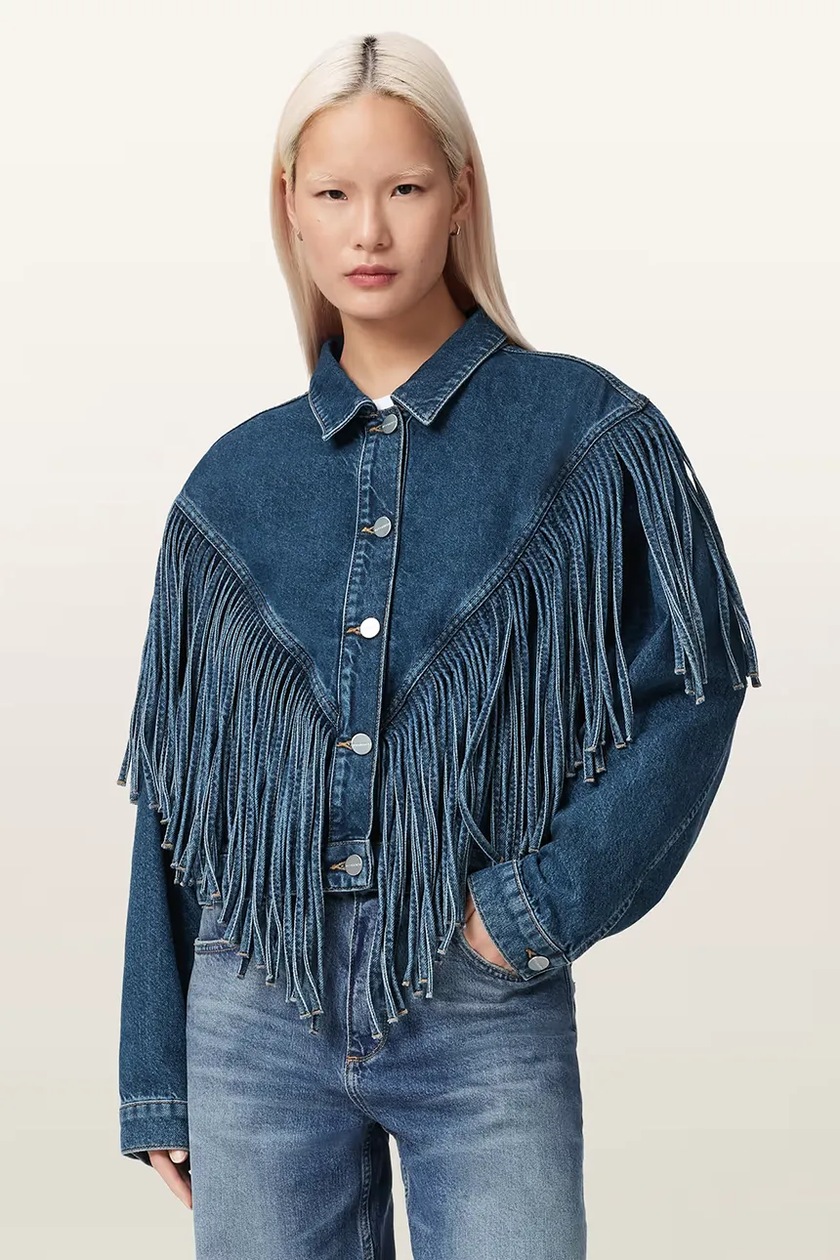 古着Only Джинсовая куртка Only женская цвет синий переходная oversize