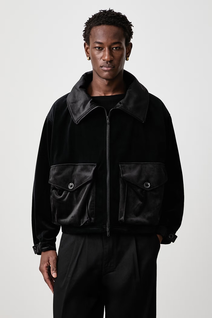 Y-3 DETACHABLE SHORT JACKET 襟ボア Y-3 jacket Gore-Tex Parka black color JW4619 at PRM US