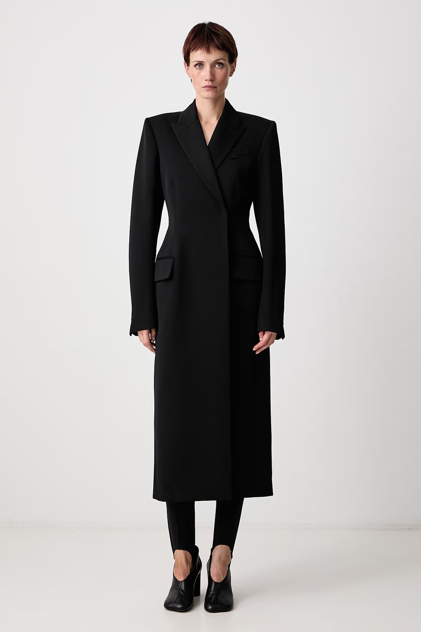 A.P.C. wool coat Manteau Flora black color WOAJS.F01541 at PRM US