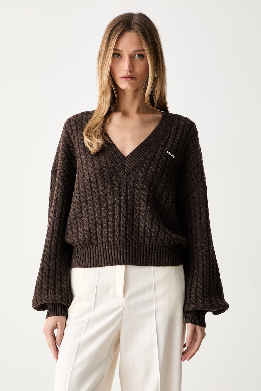 adidas Originals wool blend jumper Knitted Sweater brown color
