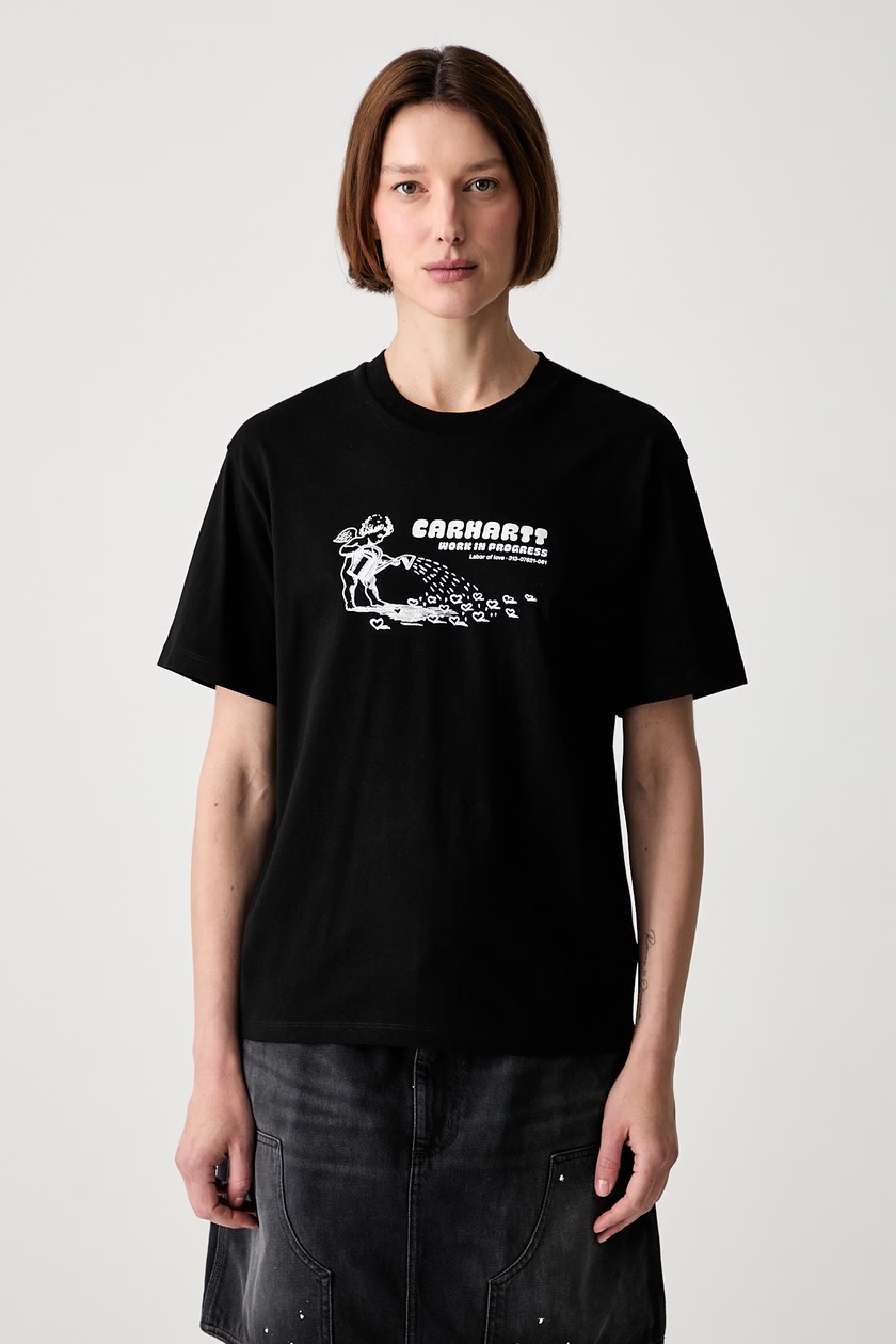 Carhartt WIP cotton t-shirt W' S/S Hackwork T-Shirt black color