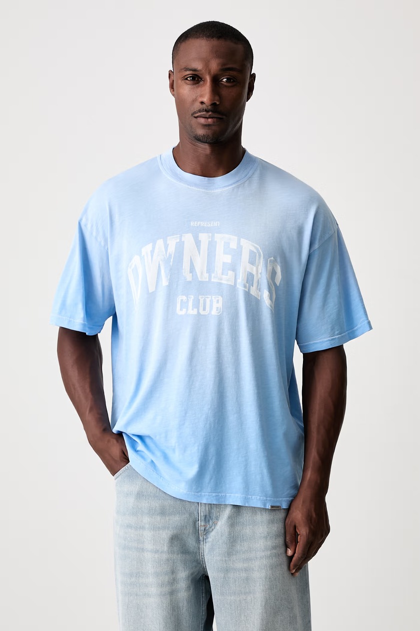 Ader Error t-shirt Edca Logo T-shirt men's blue color BMADFWTS0104