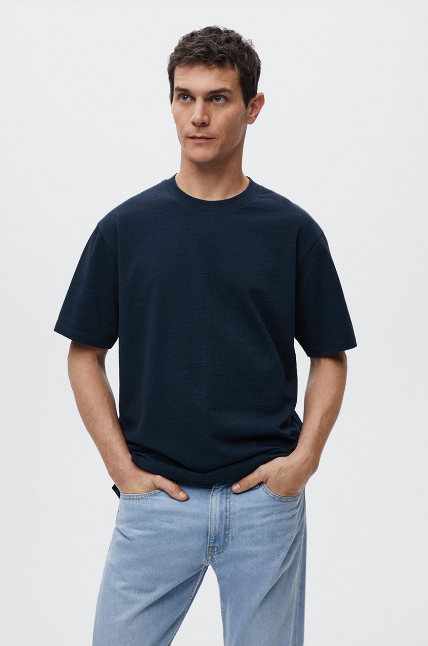 Mango Man t-shirt Rosit sötétkék, férfi 