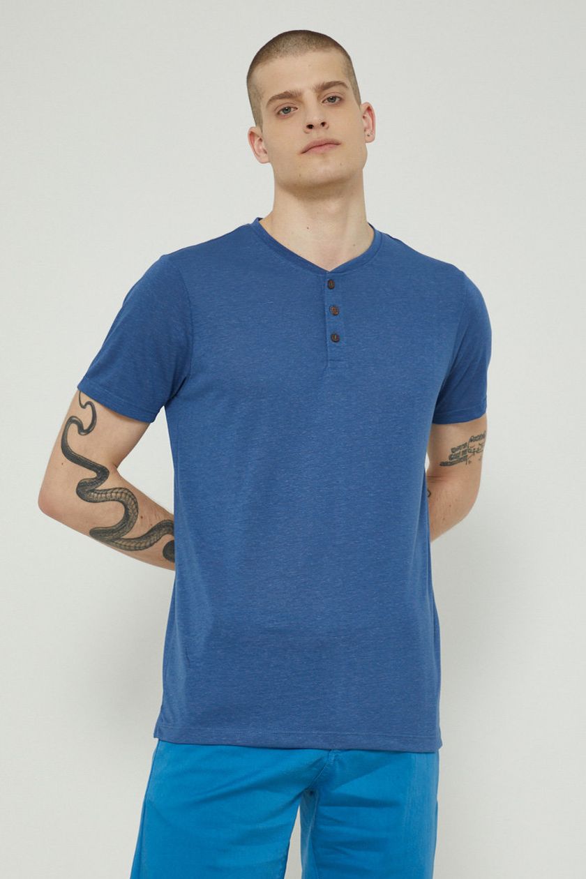 Civilize spot vision T-shirt lniany męski gładki granatowy | zamów na wearmedicine.com