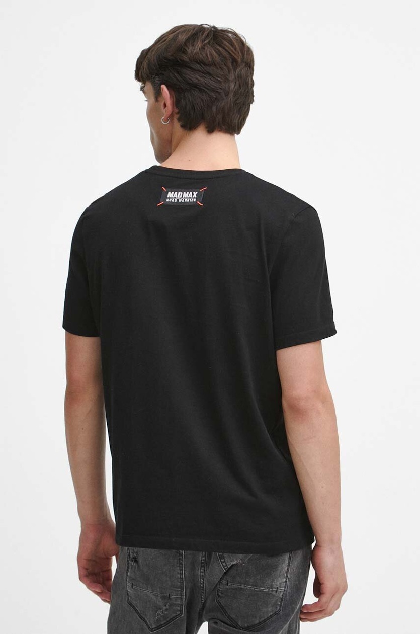 T-shirt bawełniany męski Mad Max kolor czarny - MEDICINE