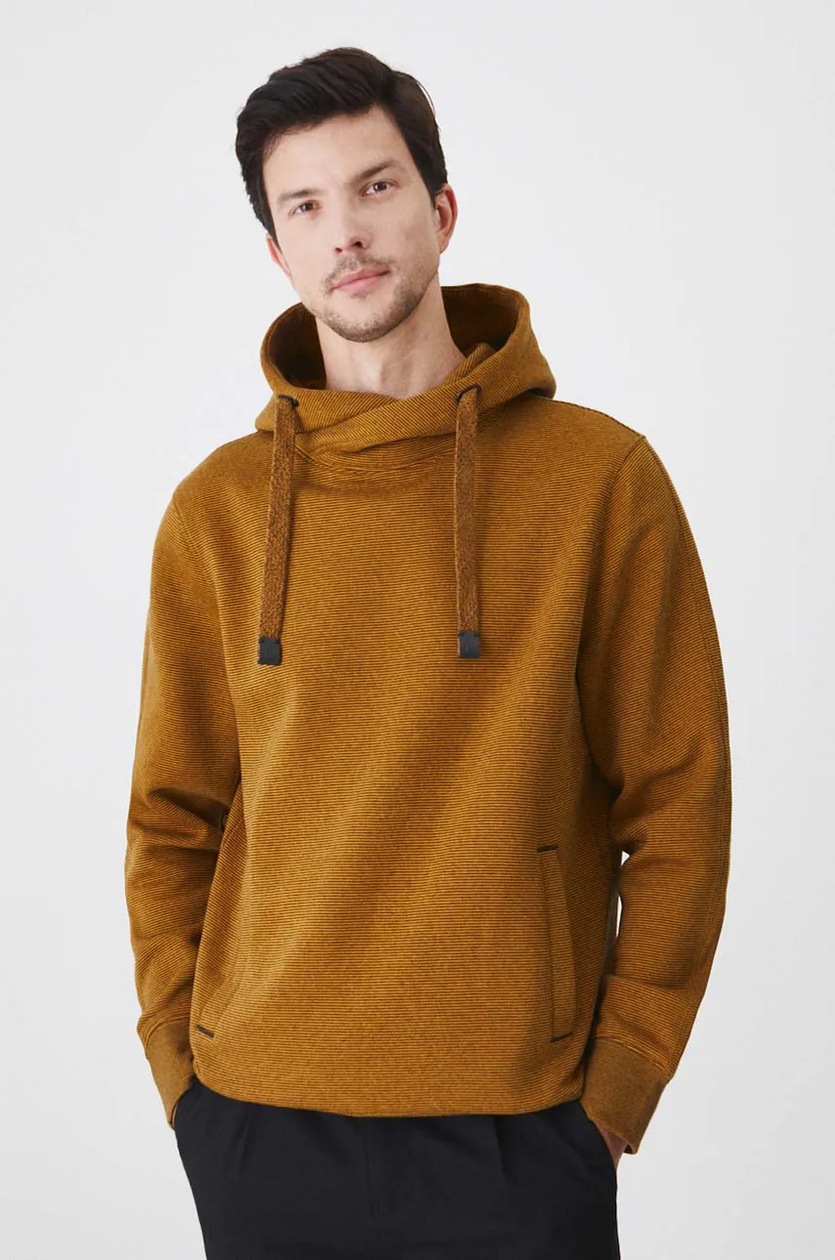 ビジネス・経済 Ken Yamamoto NEW BASIC ADVANCE II Bluza męska z kapturem z fakturą kolor beżowy - MEDICINE