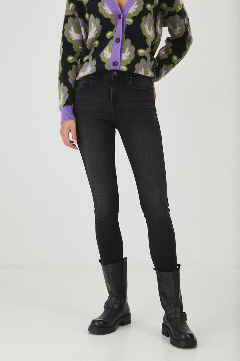 Karl Lagerfeld jeansy Ikonik 2.0 damskie kolor czarny