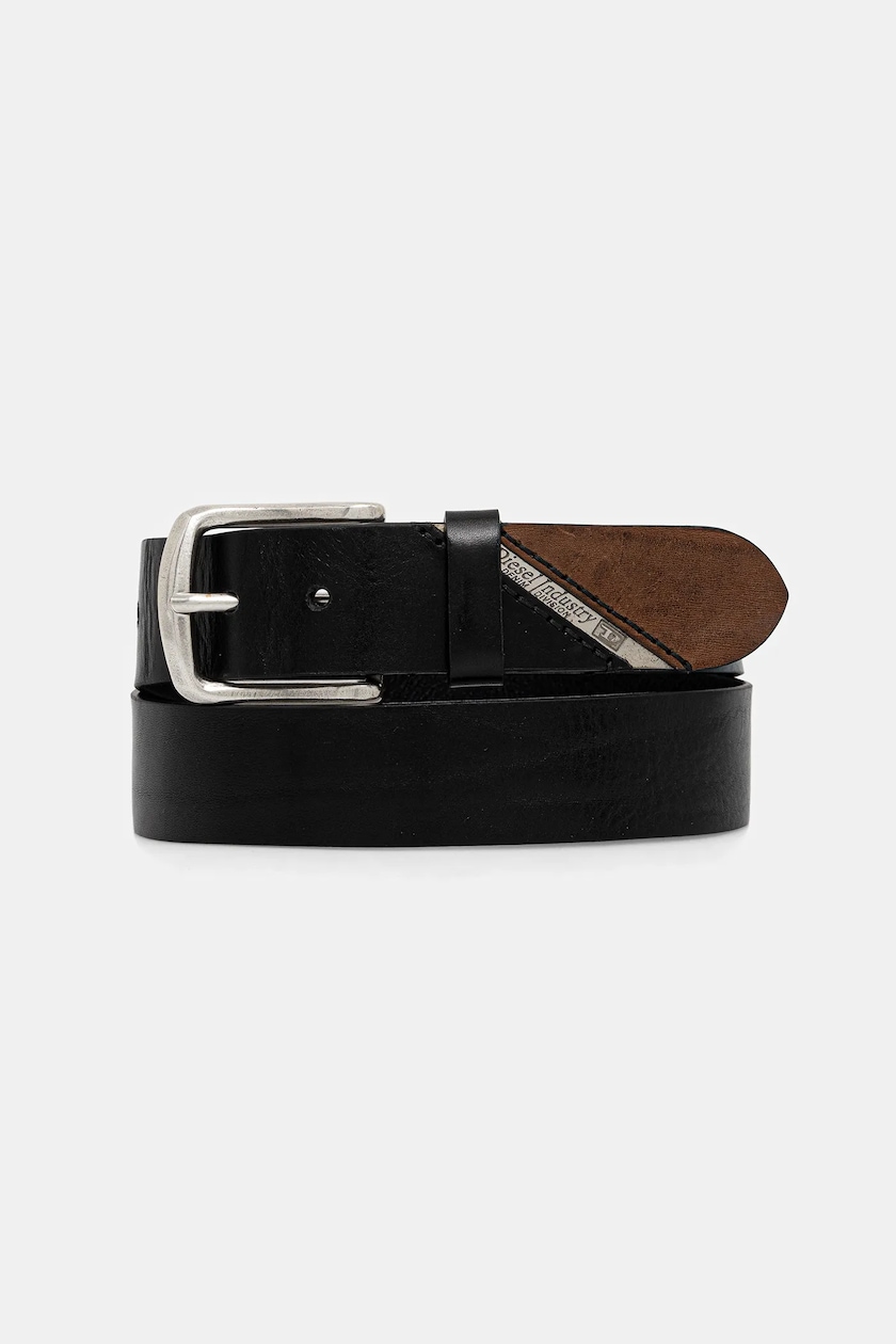 Cintura Monaco Double A in pelle 3,5 cm, colore EBANO NERO Cintura Monaco Double A in pelle 3,5 cm, colore EBANO NERO