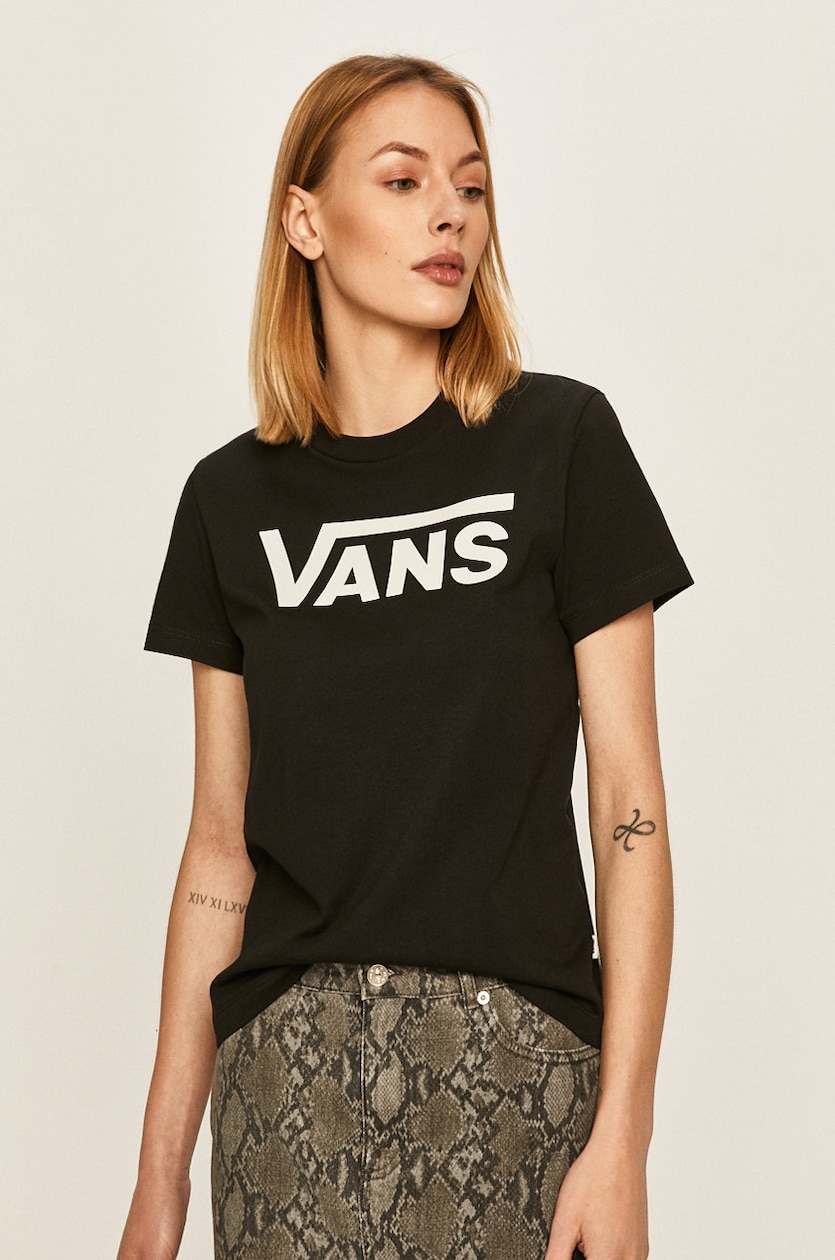 Black vans shirt clearance womens