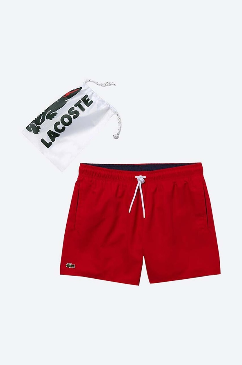 Red lacoste swim shorts outlet