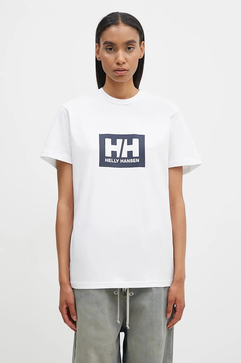 Helly Hansen cotton t shirt TOKYO white color with a print 53285 at PRM US