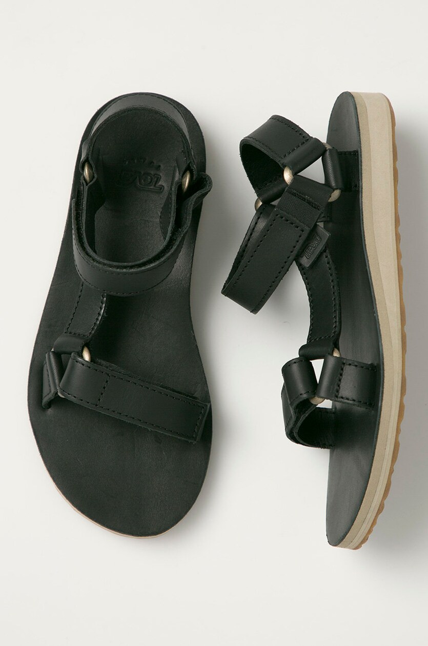 Teva black leather sandals best sale