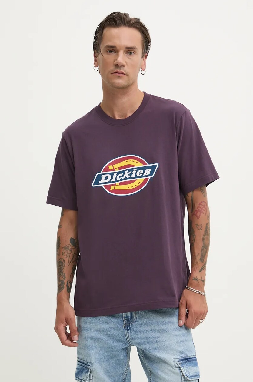 クラシック print a with color violet t-shirt Dickies at US PRM ミュージシャン