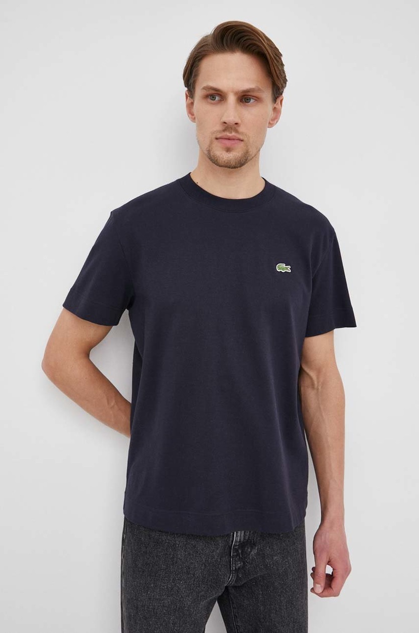 Бавовняна футболка Lacoste колір синій 