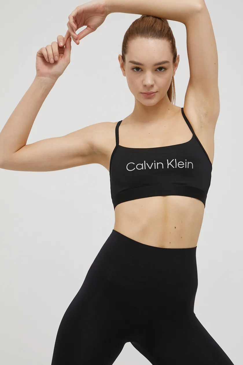 Kup online Calvin Klein Performance Legginsy sportowe z odblaskowym logo  (czarny)