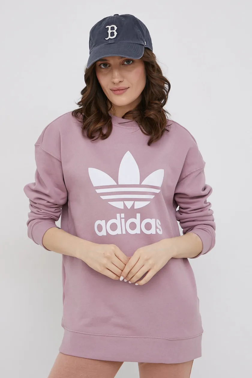 adidas Originals cotton sweatshirt Adicolor women's pink color | buy on PRM